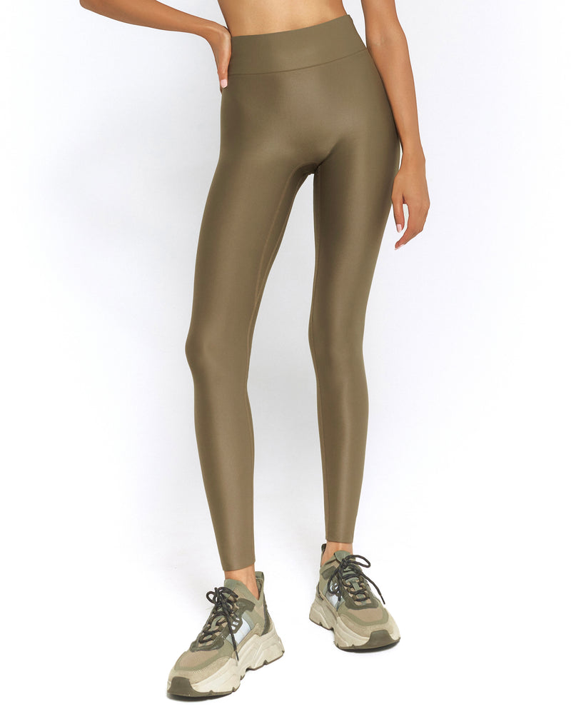 Olive Seamless Alloy Leggings