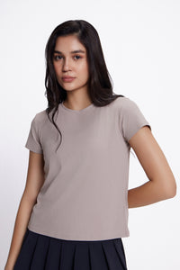 Aerial Rib Tee in Beige