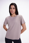 Beige Aerial Rib Layer-Back Tee