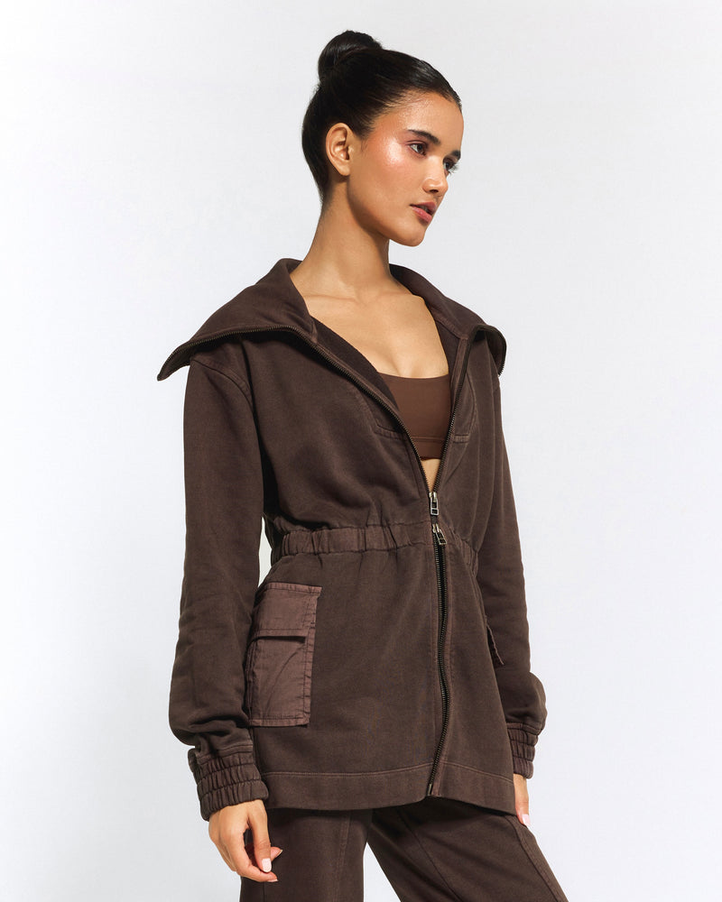 Mocha Washed Longline Jacket