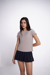 Aerial Rib Tee in Beige