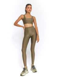 Olive Seamless Alloy Leggings