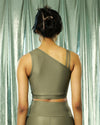 Olive Asymmetric Sports Bra