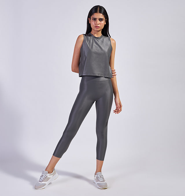 Petite 7/8th Alloy Leggings in Space Grey – Pace Active